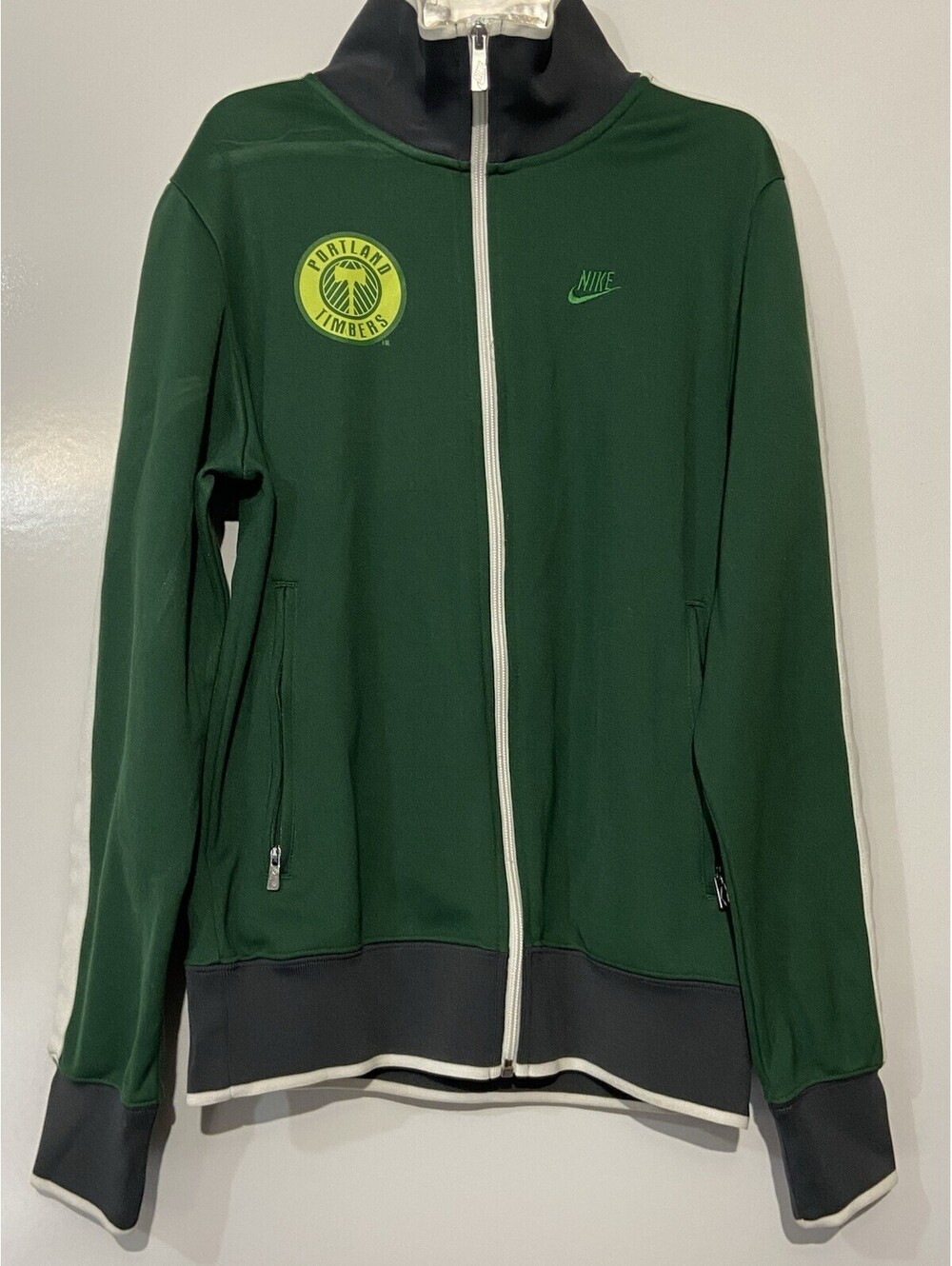 Mens NIKE Green Vintage Portland Timbers Track Jacket Sz S